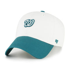 Washington Nationals Contemporary Tonal Clean Up Adjustable Hat - White/Teal | 47 brand