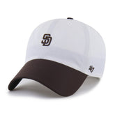 San Diego Padres Vista Mini Clean Up brrr° Adjustable Hat - White/Brown | 47 brand