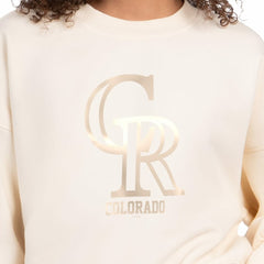 Colorado Rockies Starter Women's Pastels Boxy Fleece Sweatshirt - Cream