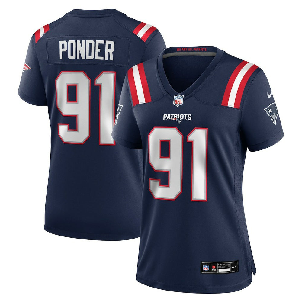 Elijah Ponder New England Patriots Women's Team Game Jersey - Navy | Nike for sale