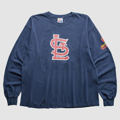 St. Louis Cardinals Majestic 2000s T-Shirt - Navy Vintage