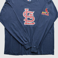 St. Louis Cardinals Majestic 2000s T-Shirt - Navy Vintage