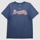 Atlanta Braves Majestic 2000s T-Shirt - Blue Vintage