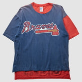 Atlanta Braves All Out Fan! 90s T-Shirt - Blue Vintage