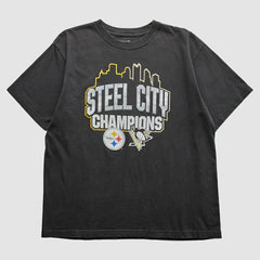 Pittsburgh Steelers Reebok 2009 T-Shirt - Black Vintage on sale