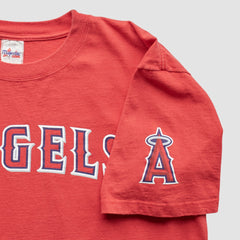 Los Angeles Angels Majestic 2000s T-Shirt - Red Vintage