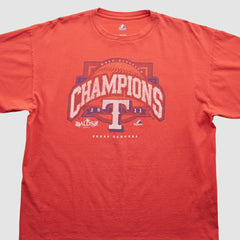 Texas Rangers Majestic 2011 T-Shirt - Red Vintage