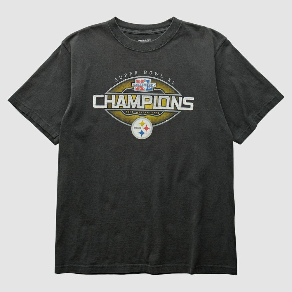 Pittsburgh Steelers Reebok 2006 T-Shirt - Black Vintage sale