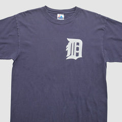 Detroit Tigers Majestic 2000s T-Shirt - Navy Vintage