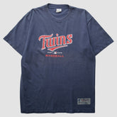 Minnesota Twins Majestic 2000s T-Shirt - Navy Vintage