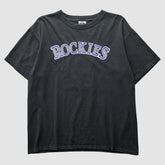 Colorado Rockies Majestic 2000s T-Shirt - Black Vintage