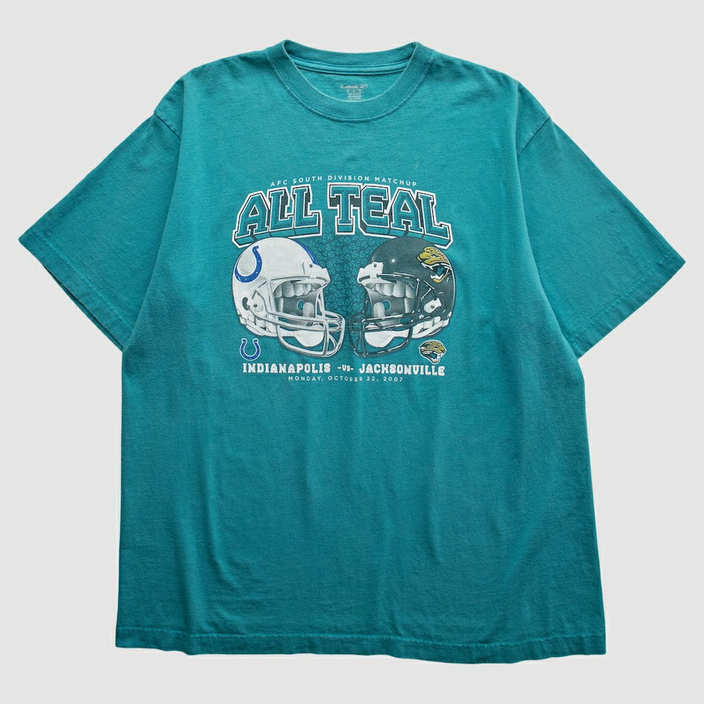 Indianapolis Colts vs. Jacksonville Jaguars Reebok 2007 T-Shirt - Teal Vintage outlet