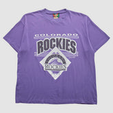 Colorado Rockies Jostens 1991 T-Shirt - Purple Vintage