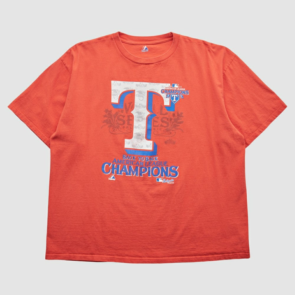 Texas Rangers Majestic 2011 T-Shirt - Orange Vintage