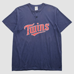 Minnesota Twins Majestic 2000s T-Shirt - Navy Vintage