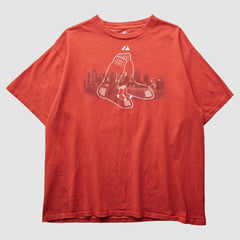 Boston Red Sox Majestic 2000s T-Shirt - Red Vintage