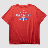 Texas Rangers Majestic 2000s T-Shirt - Red Vintage