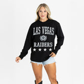 Las Vegas Raiders Gameday Couture Women's Oversized Everyday Star Long Sleeve T-Shirt - Black discount