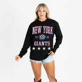 New York Giants Gameday Couture Women's Oversized Everyday Star Long Sleeve T-Shirt - Black outlet