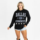 Dallas Cowboys Gameday Couture Women's Oversized Everyday Star Long Sleeve T-Shirt - Black on sale