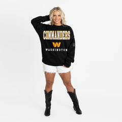 Washington Commanders Gameday Couture Women's Oversized Level Up Black Label Premium Fleece Sweatshirt - Black sale