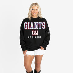 New York Giants Gameday Couture Women's Oversized Level Up Black Label Premium Fleece Sweatshirt - Black online