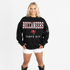 Tampa Bay Buccaneers Gameday Couture Women's Oversized Level Up Black Label Premium Fleece Sweatshirt - Black sale