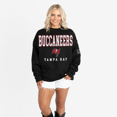 Tampa Bay Buccaneers Gameday Couture Women's Oversized Level Up Black Label Premium Fleece Sweatshirt - Black sale