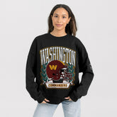 Washington Commanders Gameday Couture Women's Oversized Victory Lane Black Label Premium Fleece Sweatshirt - Black online