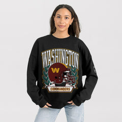 Washington Commanders Gameday Couture Women's Oversized Victory Lane Black Label Premium Fleece Sweatshirt - Black online