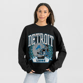 Detroit Lions Gameday Couture Women's Oversized Victory Lane Black Label Premium Fleece Sweatshirt - Black online
