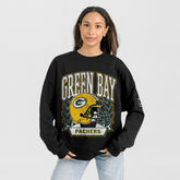 Green Bay Packers Gameday Couture Women's Oversized Victory Lane Black Label Premium Fleece Sweatshirt - Black sale