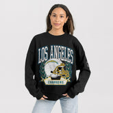 Los Angeles Chargers Gameday Couture Women's Oversized Victory Lane Black Label Premium Fleece Sweatshirt - Black online