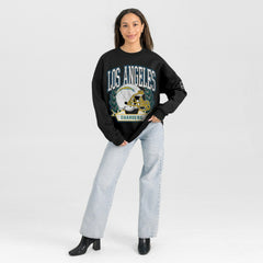 Los Angeles Chargers Gameday Couture Women's Oversized Victory Lane Black Label Premium Fleece Sweatshirt - Black online