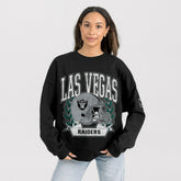 Las Vegas Raiders Gameday Couture Women's Oversized Victory Lane Black Label Premium Fleece Sweatshirt - Black cheap