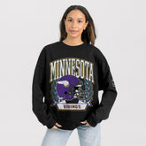 Minnesota Vikings Gameday Couture Women's Oversized Victory Lane Black Label Premium Fleece Sweatshirt - Black online