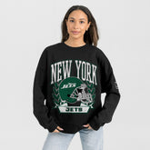 New York Jets Gameday Couture Women's Oversized Victory Lane Black Label Premium Fleece Sweatshirt - Black sale