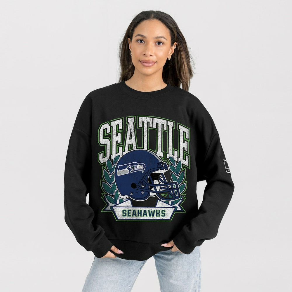 Seattle Seahawks Gameday Couture Women's Oversized Victory Lane Black Label Premium Fleece Sweatshirt - Black online