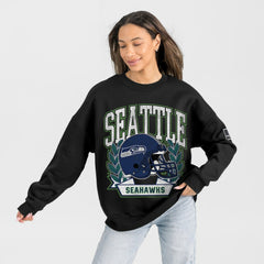 Seattle Seahawks Gameday Couture Women's Oversized Victory Lane Black Label Premium Fleece Sweatshirt - Black online