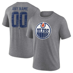 Edmonton Oilers Heritage Custom Tri-Blend T-Shirt Gray
