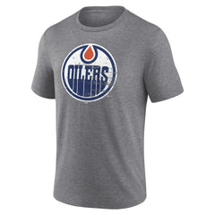 Edmonton Oilers Heritage Custom Tri-Blend T-Shirt Gray