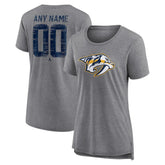 Nashville Predators Women's Heritage Custom Tri-Blend T-Shirt Gray