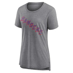 New York Rangers Women's Heritage Custom Tri-Blend T-Shirt Gray