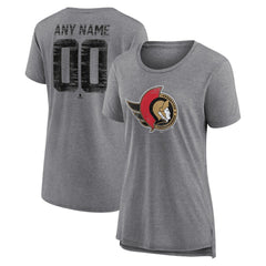 Ottawa Senators Women's Heritage Custom Tri-Blend T-Shirt Gray