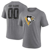 Pittsburgh Penguins Heritage Custom Tri-Blend T-Shirt Gray