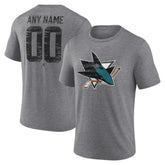 San Jose Sharks Heritage Custom Tri-Blend T-Shirt Gray