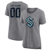 Seattle Kraken Women's Heritage Custom Tri-Blend T-Shirt Gray