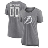 Tampa Bay Lightning Women's Heritage Custom Tri-Blend T-Shirt Gray