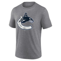 Vancouver Canucks Heritage Custom Tri-Blend T-Shirt Gray