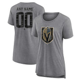 Vegas Golden Knights Women's Heritage Custom Tri-Blend T-Shirt Gray
